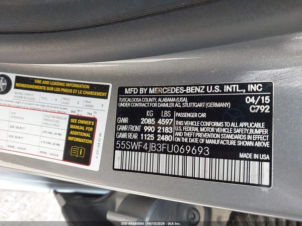 2015 MERCEDES-BENZ C 300 Base