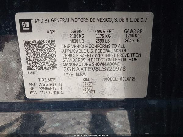 2020 CHEVROLET EQUINOX AWD 2FL — I9