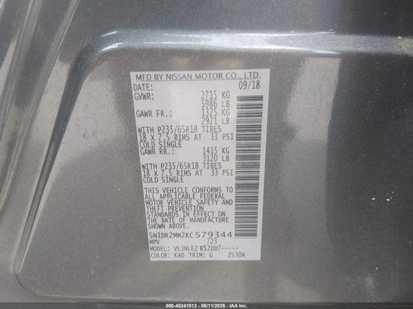 2019 NISSAN PATHFINDER SV