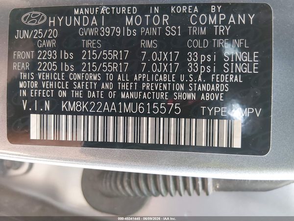 2021 HYUNDAI KONA SEL