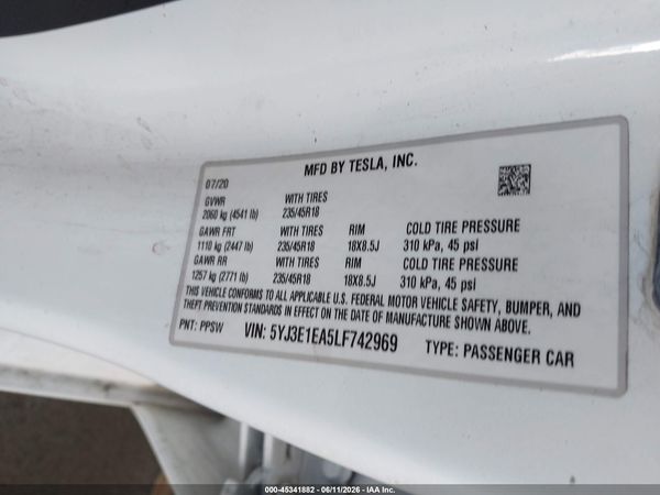 2020 TESLA MODEL 3