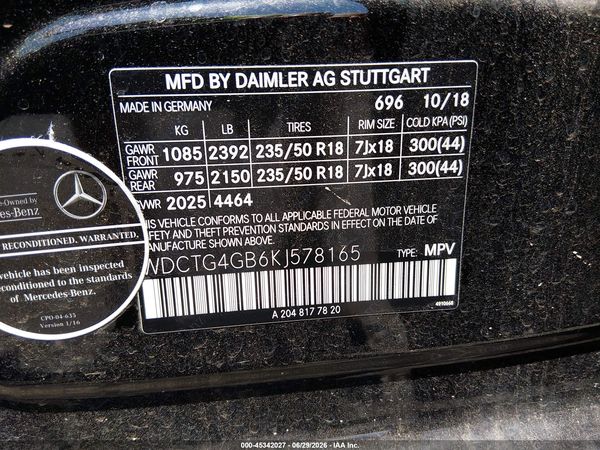2019 MERCEDES-BENZ GLA 250 4MATIC