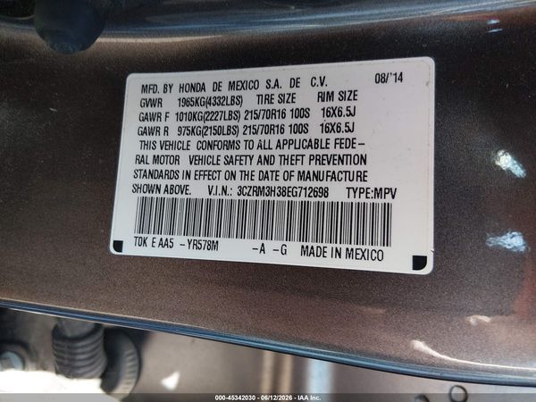 2014 HONDA CR-V LX