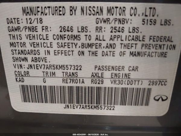 2019 INFINITI Q50 3.0T SPORT