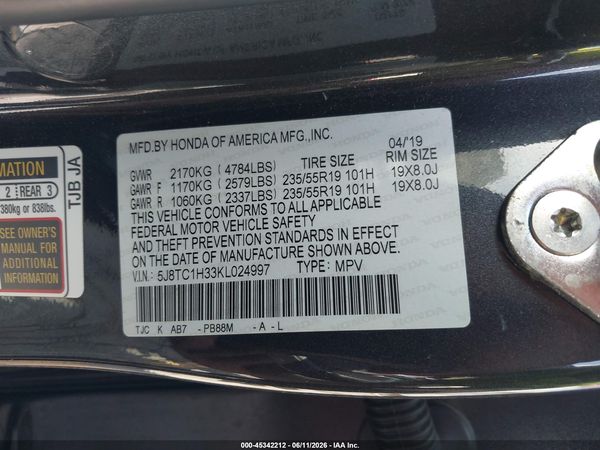 2019 ACURA RDX STANDARD