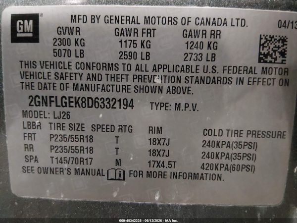 2013 CHEVROLET EQUINOX LTZ — I9