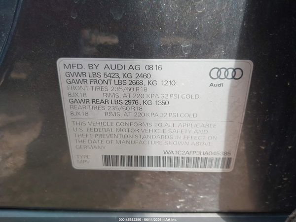 2017 AUDI Q5 2.0T PREMIUM