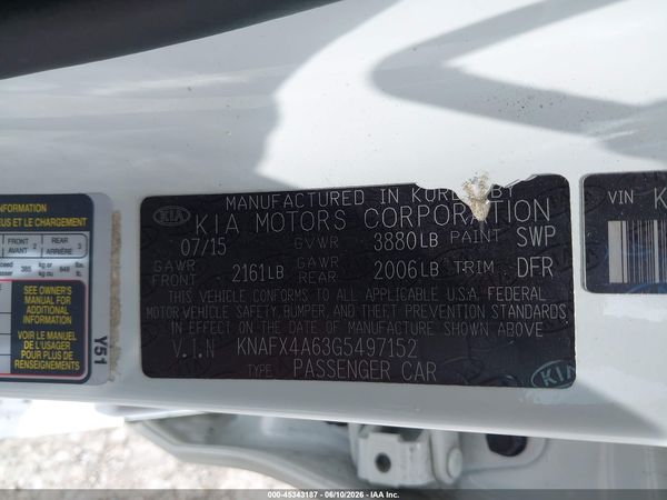 2016 KIA FORTE LX