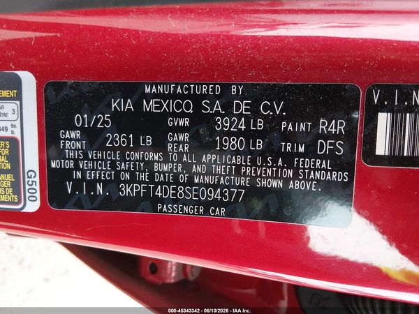 2025 KIA K4 LXS