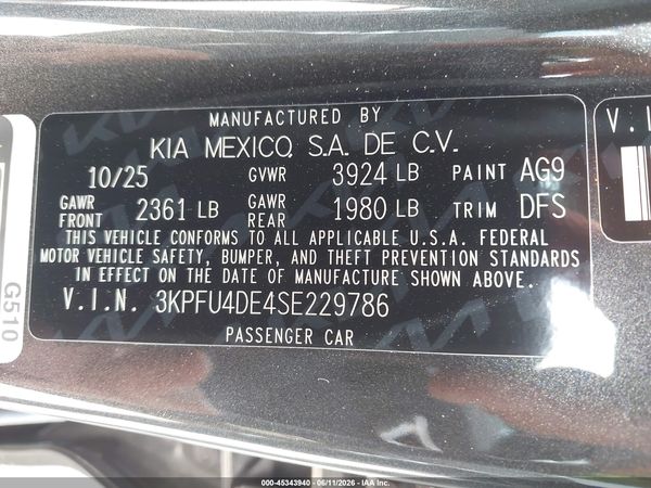 2025 KIA K4 EX