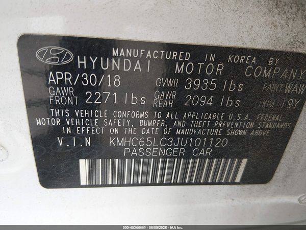 2018 HYUNDAI IONIQ HYBRID BLUE