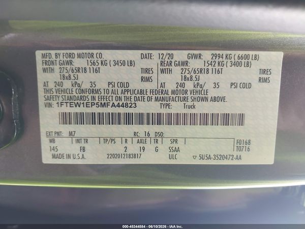 2021 FORD F-150 XLT