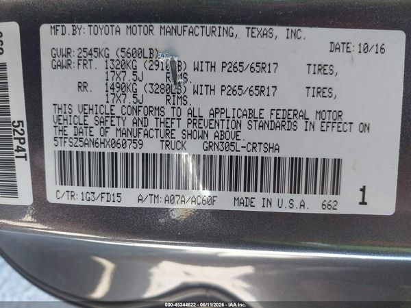 2017 TOYOTA TACOMA TRD SPORT
