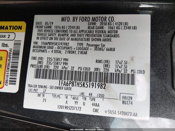 2019 FORD MUSTANG ECOBOOST