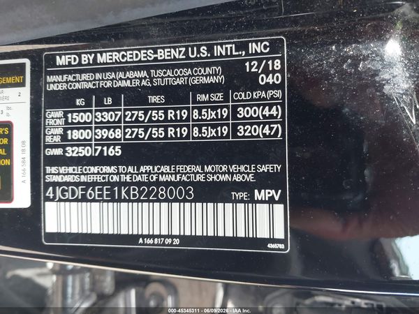 2019 MERCEDES-BENZ GLS 450 4MATIC