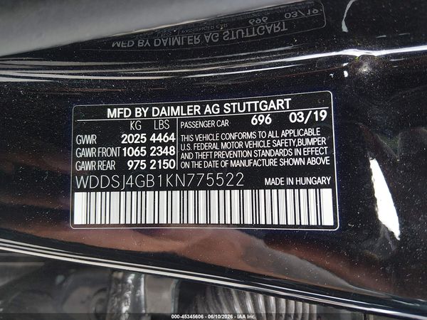 2019 MERCEDES-BENZ CLA 250 4MATIC