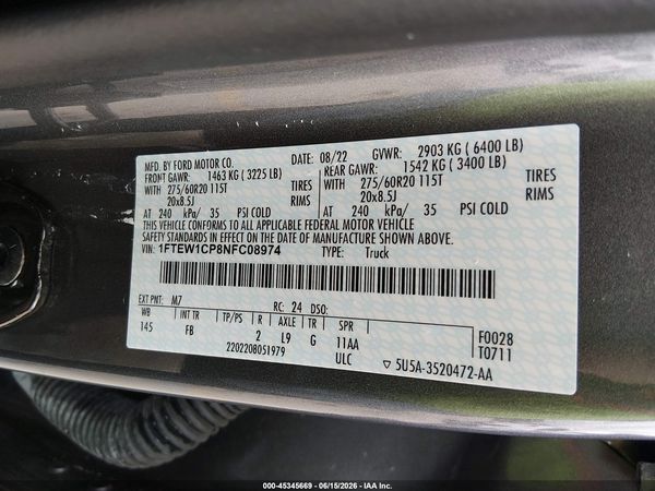 2022 FORD F-150 XLT
