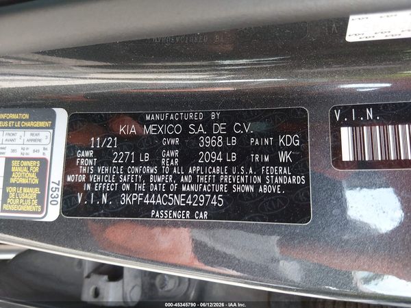 2022 KIA FORTE GT