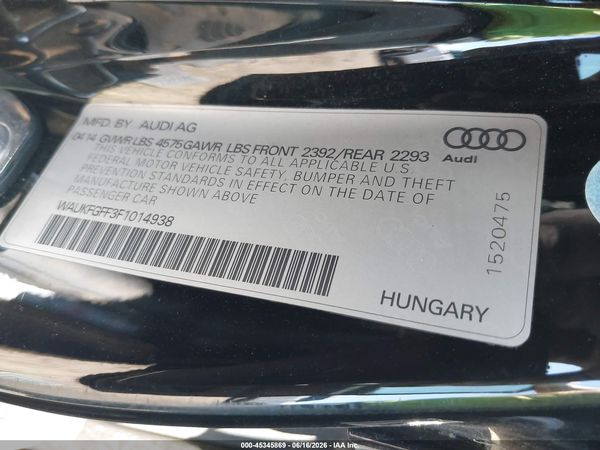 2015 AUDI A3 2.0T PREMIUM