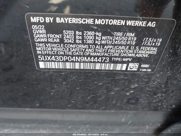 2022 BMW X3 sDrive30i