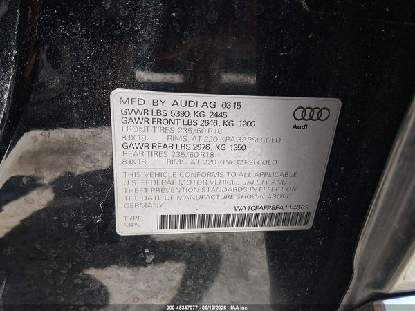 2015 AUDI Q5 2.0T PREMIUM — I9
