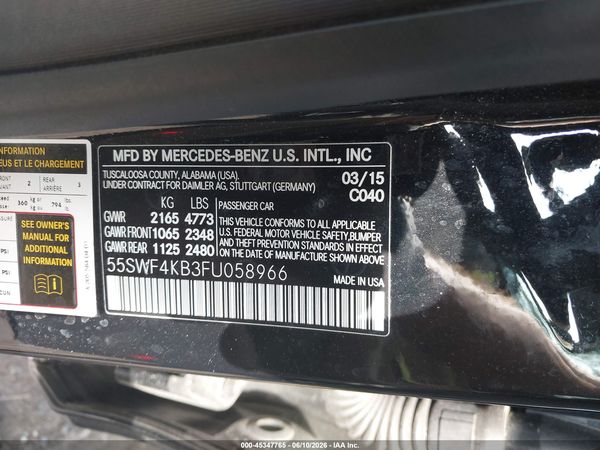 2015 MERCEDES-BENZ C 300 4MATIC