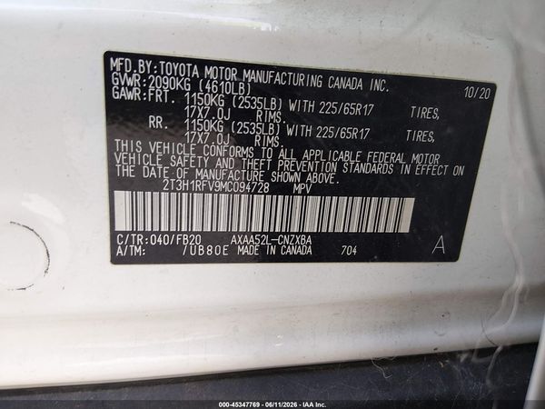 2021 TOYOTA RAV4 LE