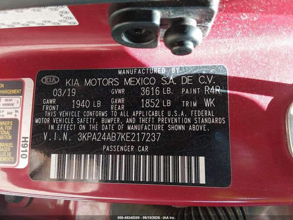 2019 KIA RIO S