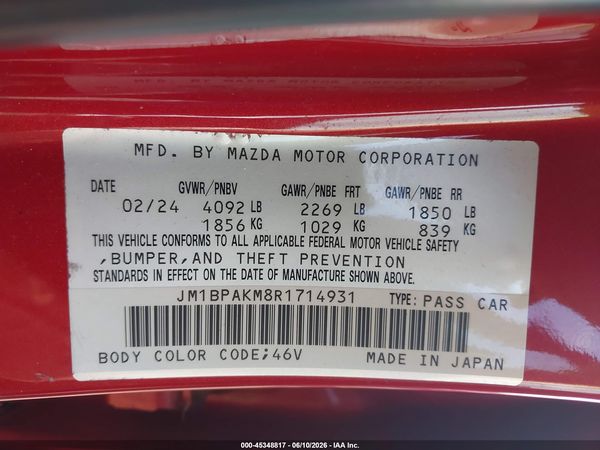 2024 MAZDA MAZDA3 2.5 S SELECT SPORT
