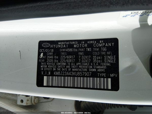 2019 HYUNDAI TUCSON SE