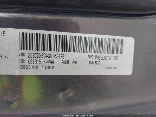 2016 DODGE CHARGER SE
