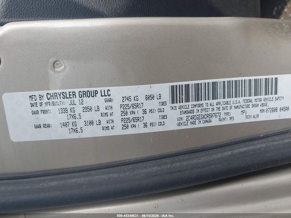 2013 DODGE GRAND CARAVAN R/T — I9