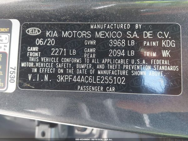 2020 KIA FORTE GT