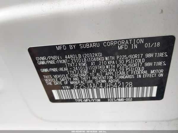 2018 SUBARU FORESTER 2.5I