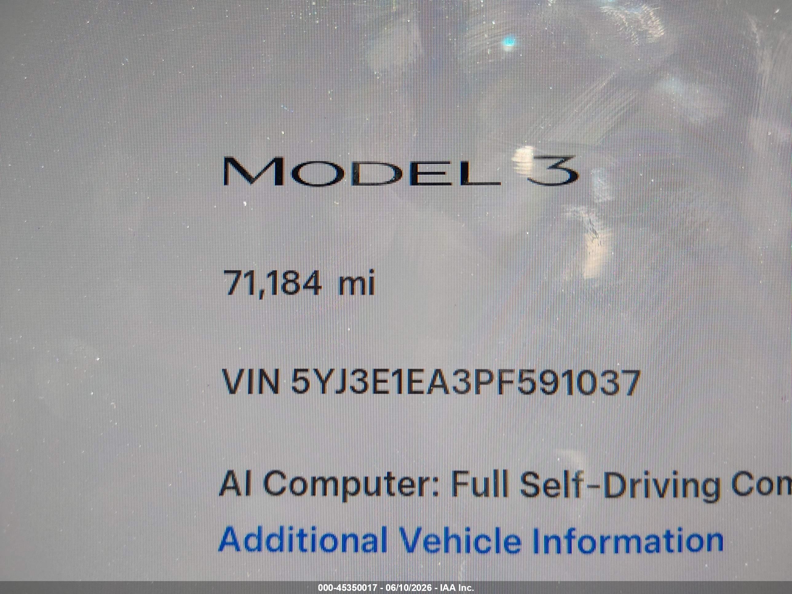 2023 TESLA MODEL 3 REAR-WHEEL DRIVE