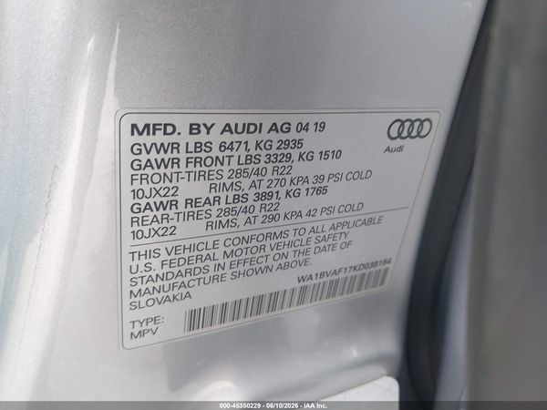 2019 AUDI Q8 55 PREMIUM