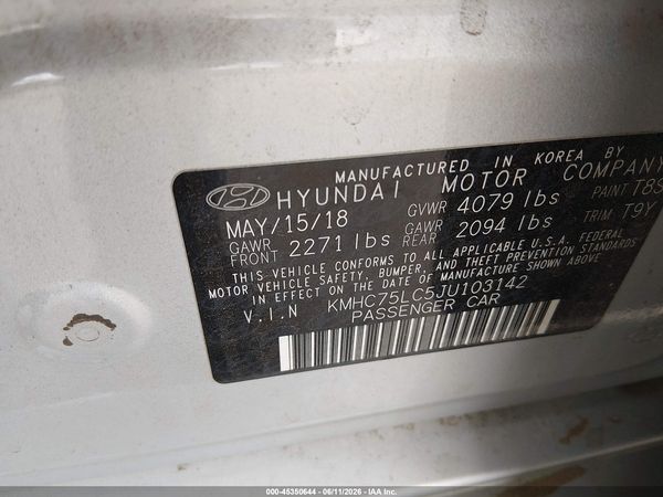 2018 HYUNDAI IONIQ HYBRID SEL