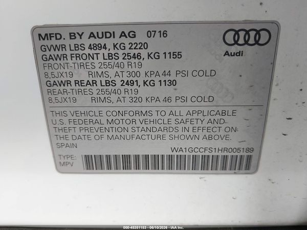 2017 AUDI Q3 2.0T PREMIUM