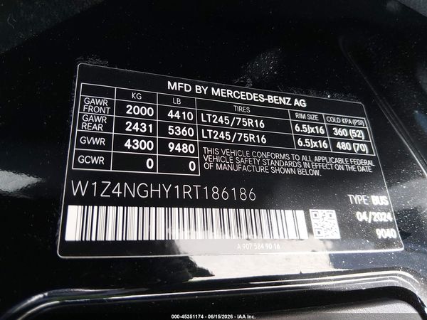 2024 MERCEDES-BENZ SPRINTER 2500