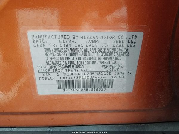 2024 NISSAN KICKS SV XTRONIC CVT — I9