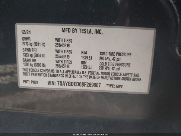 2025 TESLA MODEL Y