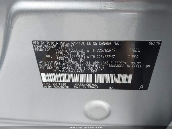 2016 TOYOTA RAV4 LE