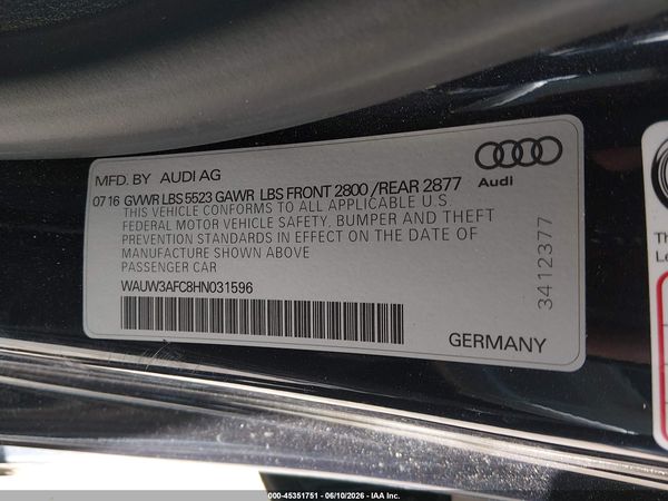 2017 AUDI A7 COMPETITION PRESTIGE