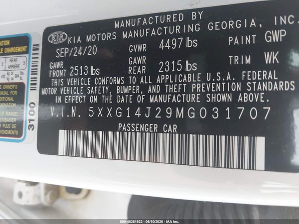 2021 KIA K5 LXS
