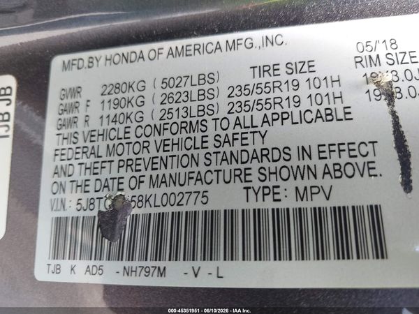 2019 ACURA RDX TECHNOLOGY PACKAGE