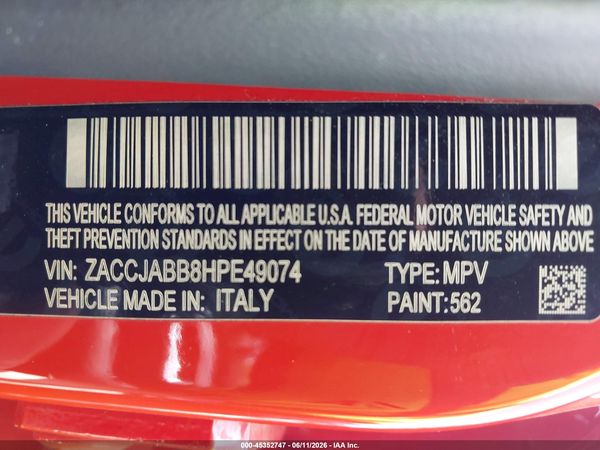 2017 JEEP RENEGADE LATITUDE FWD