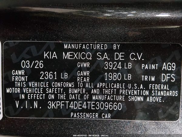 2026 KIA K4 LXS