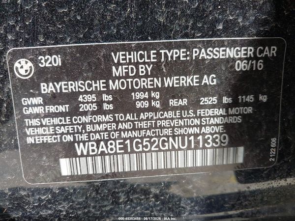 2016 BMW 320I SA