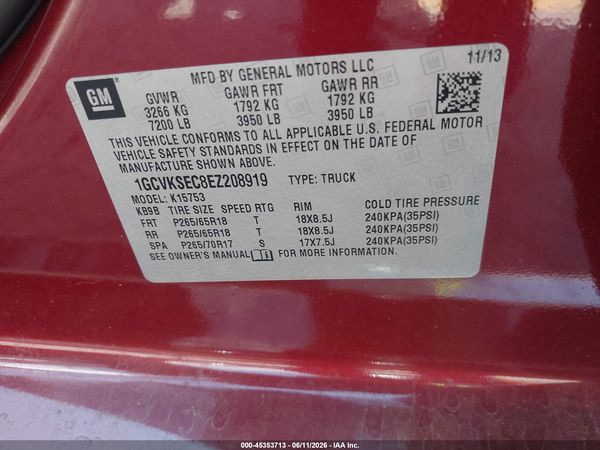 2014 CHEVROLET SILVERADO 1500 LTZ — I9