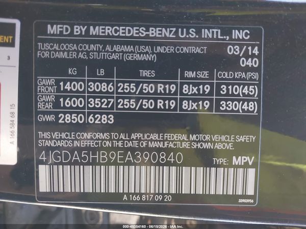 2014 MERCEDES-BENZ ML 350 4MATIC